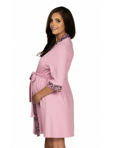 3008 Women's bathrobe - thin flowing short - maternity fashion - back